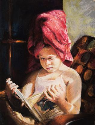 judith spitz "After the Bath"  Pastel on sanded paper